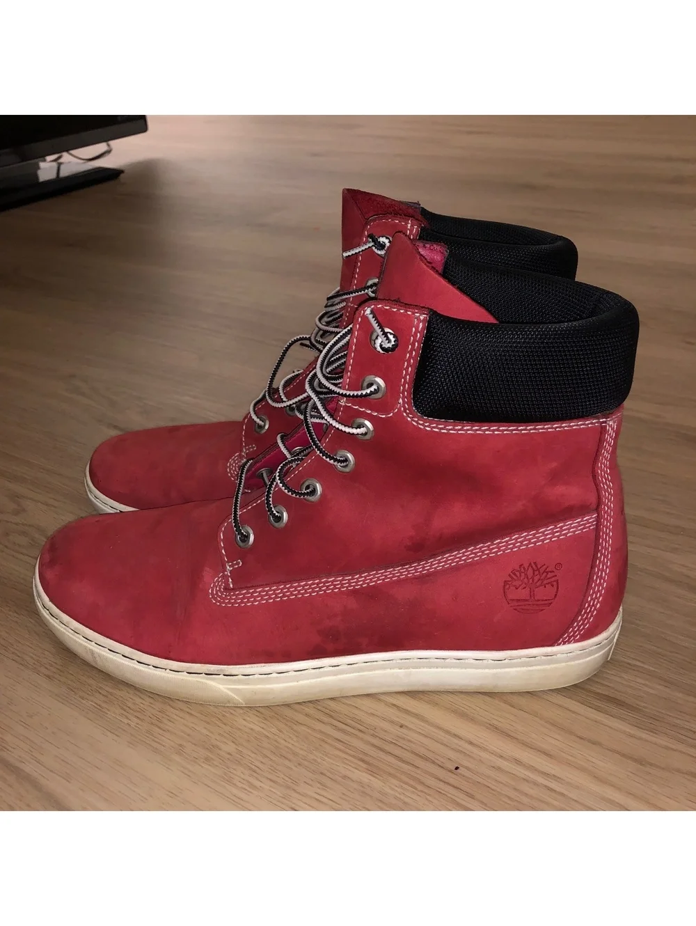 TIMBERLAND EARTHKEEPERS 2.0 CUPSOLE 6 INCH RED BLACK LEATHER BOOTS MENS SIZE 11